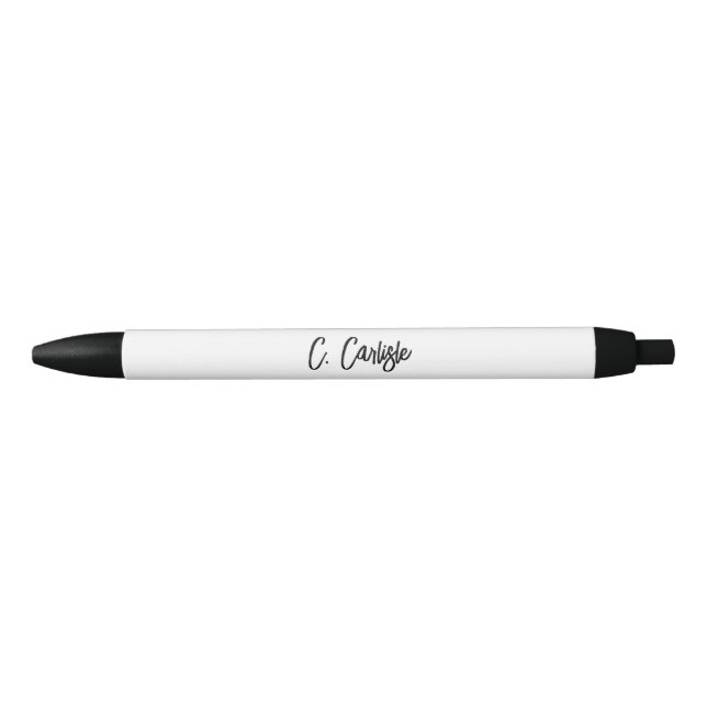 Caneta Preta Elegant Hand-Lettered Modern Script Personalized (Frente)