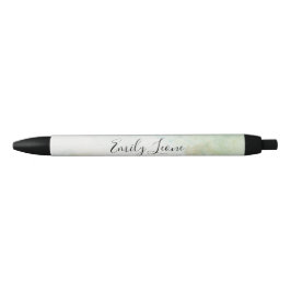Caneta Preta Elegante Verde Sage Aquarela