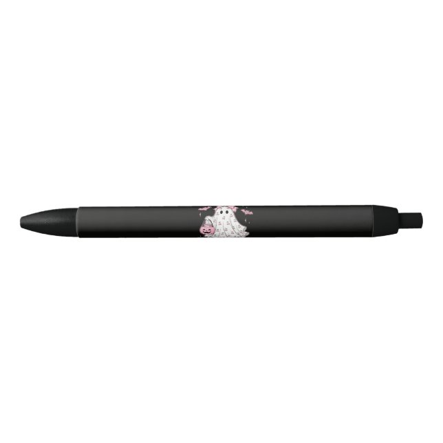 Caneta Preta em outubro usamos rosa fantasma Halloween (Frente)