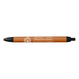 Caneta Preta Empresa de Imóveis Burnt Orange Corretor Personali