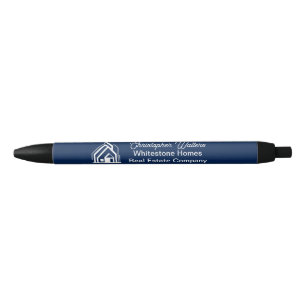 Caneta Preta Empresa de Imóveis Navy Blue Corretor Personalizad
