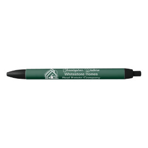 Caneta Preta Empresa de Imóveis Verde Corretor Personalizado