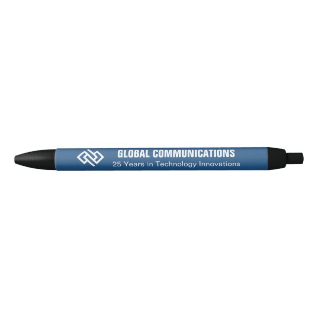 Caneta Preta Empresa de Software de Computador Azul Personaliza (Frente)
