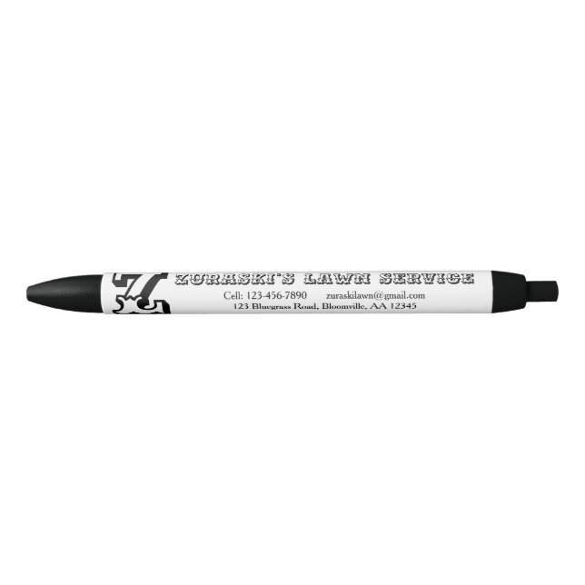 Caneta Preta Empresa Rústica de Monograma Profissional (Frente)