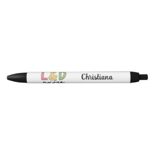 Caneta Preta Enfermeira de L e D Personalizada   Enfermeira de 
