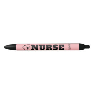 Caneta Preta Enfermeiro Stethoscope Blush Rosa Personalizado
