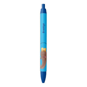 Caneta Preta Engraçado saltando desenho de peixe