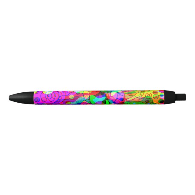Caneta Preta Esboço de arte fantasiosa - Abstrato Neon Shift 1 (Frente)