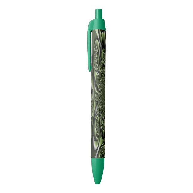 Caneta Preta Esferas Mini Floresta Verde Branca (Topo (Vertical))