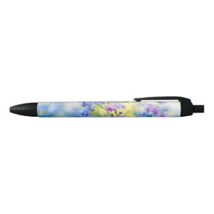 Caneta Preta Esqueça-Me-Não Flores