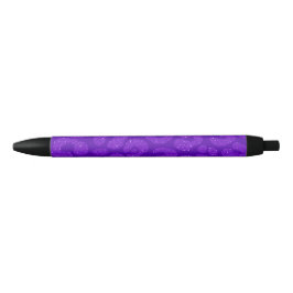 Caneta Preta Estampa de leopardo com purpurina rosa