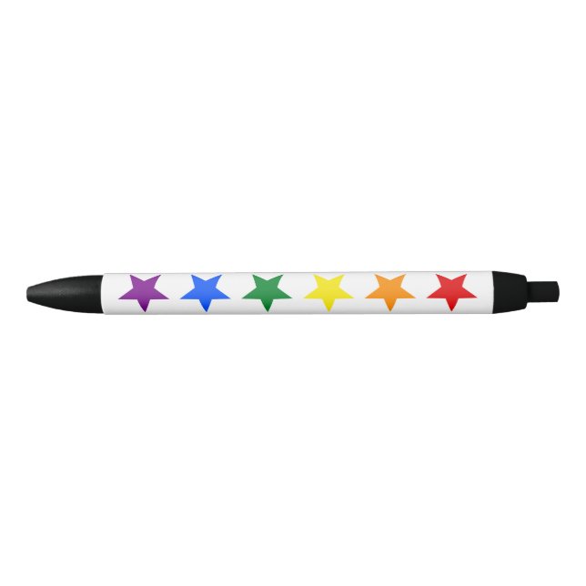 Caneta Preta ESTRELAS DA BANDEIRA DO ARCO-ÍRIS + suas ideias (Frente)