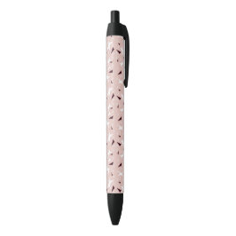 Caneta Preta Estrelas e Triângulos Geo Sutis – Rosa