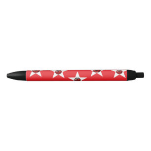 Caneta Preta Estrelas Ladybug