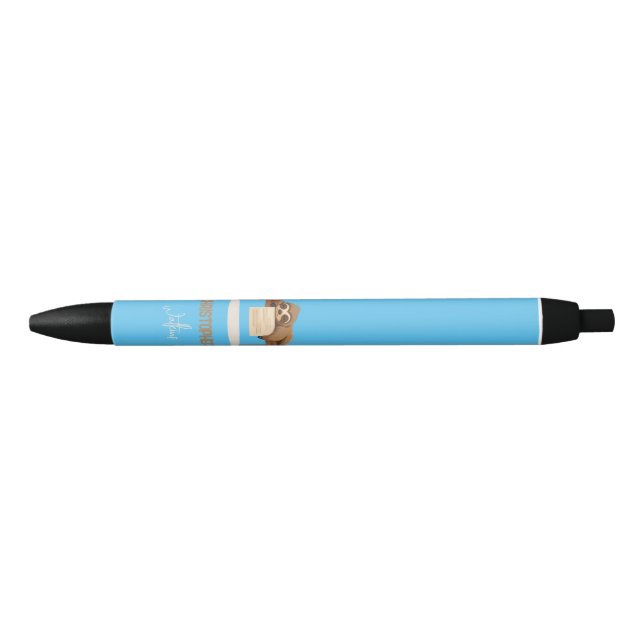 Caneta Preta Estudo Adorável com Sono com Crianças Nome Lama (Frente)