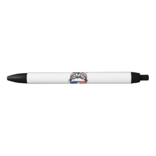 Caneta Preta Eu discordo, mulheres com bandeira americana coque