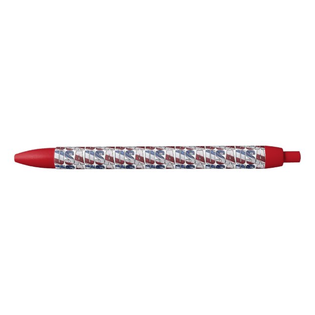 Caneta Preta EUA em Red White e Blue American Patriotic Flag (Frente)