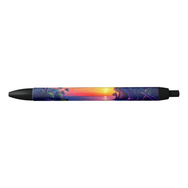 Caneta Preta Fantasy Tropical Beach Two (Frente)