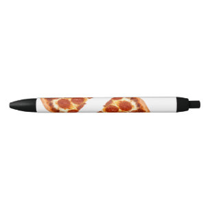 Caneta Preta Fatia de pizza de pepperoni clássica da SlipperyJo