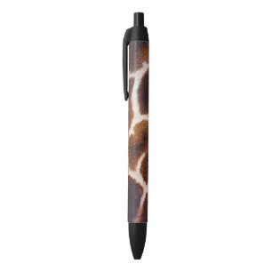 Caneta Preta Faux African Giraffe Hair on Black Escrevendo Cane