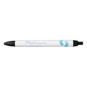 Caneta Preta Favor De Chá de fraldas Personalizado De Pés De