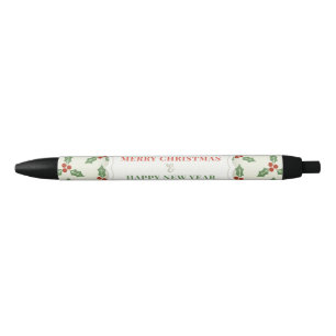 Caneta Preta Feliz Natal e Feliz ano novo