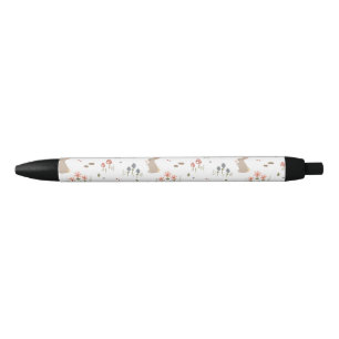 Caneta Preta Felz pascoa Bunny Wildflower Cute Stationery