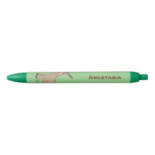 Caneta Preta Figura de desenho animado em miniatura feliz e bon