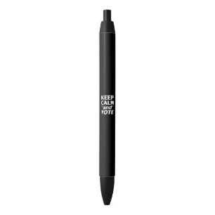 Caneta Preta "Fique calmo e vote" - branco preto