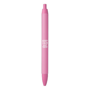 Caneta Preta "Fique calmo e vote" - branco rosa
