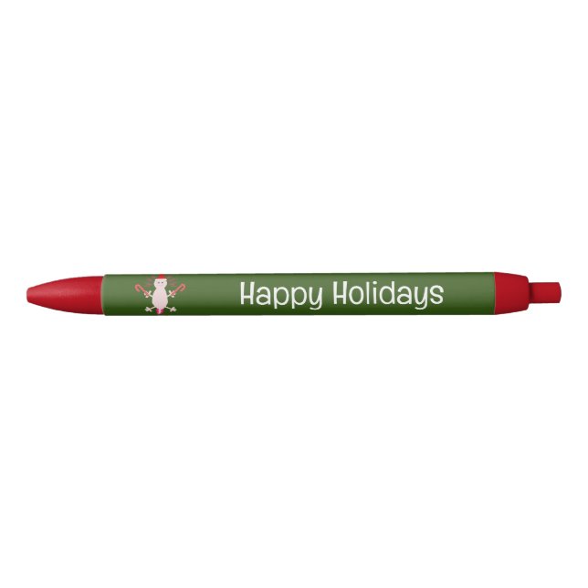 Caneta Preta Fixe de Natal Axolotl Personalizado (Frente)