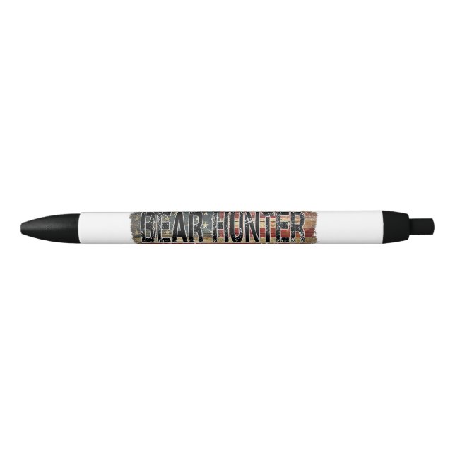 Caneta Preta Flag Bear Hunter americano (Frente)