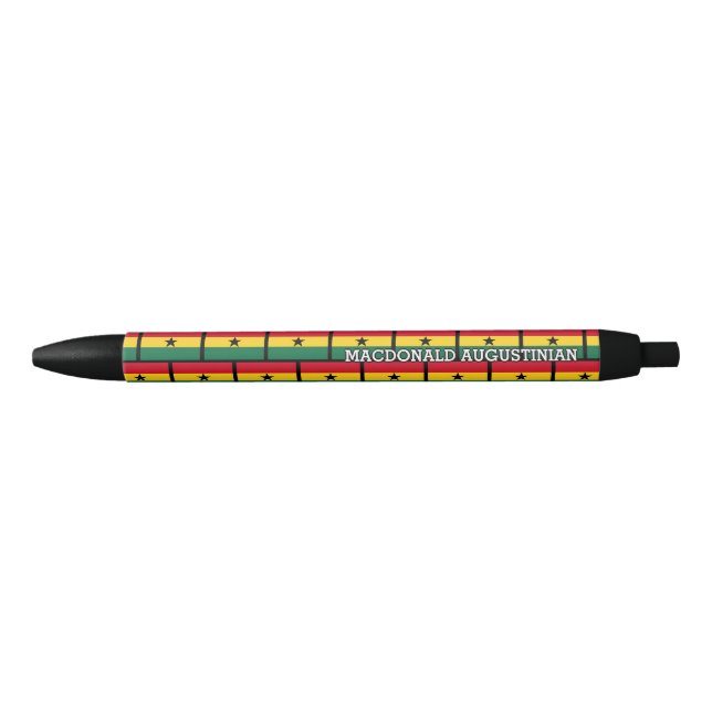 Caneta Preta FLAG GHANA Personalizado (Frente)