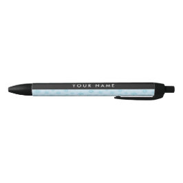 Caneta Preta Flocos de neve azuis, seu nome, Personalize