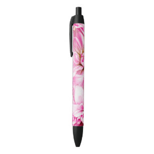 Caneta Preta Flor Chrysanthemum Rosa   