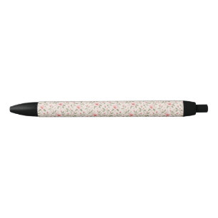 Caneta Preta Flor de Cerejeira Rosa Suave Padrão Floral Sem Cos