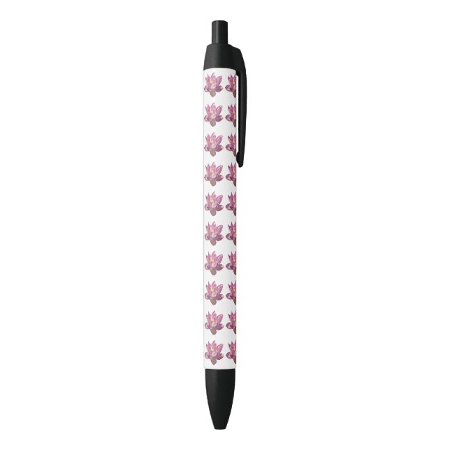 Caneta Preta Flor de Lótus Rosa IV (parte de inferior (Vertical))