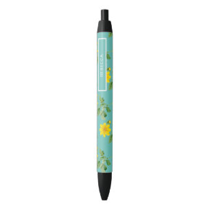 Caneta Preta Floral