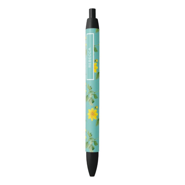 Caneta Preta Floral (Frente Vertical)
