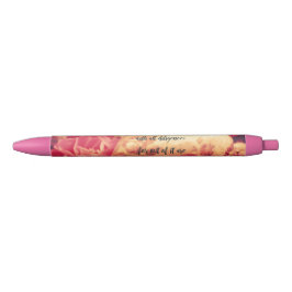 Caneta Preta Floral Cor-de-Rosa: Escritura Cardíaca Salms