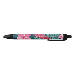 Caneta Preta Floral de Verão exótico