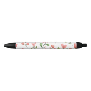Caneta Preta Floral minimalista 