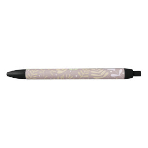 Caneta Preta Floral minimalista