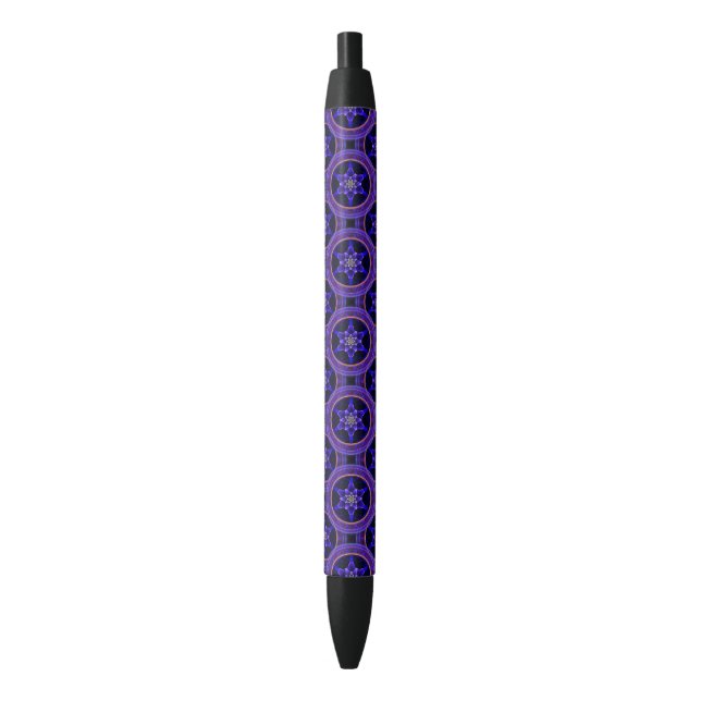Caneta Preta Floral Modern Boho Elegant Abstract Pattern #505 (Frente Vertical)