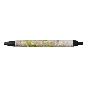 Caneta Preta Flores de borboletas
