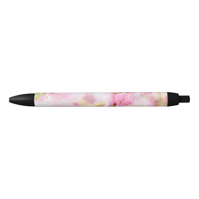 Caneta Preta Flores de sakura cor-de-rosa - flor de cereja japo (Frente)