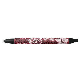 Caneta Preta Flores Fantásticas (Marrom) Arte Refinada