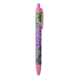 Caneta Preta Flores lilás púrpuras selvagens com folhas primave