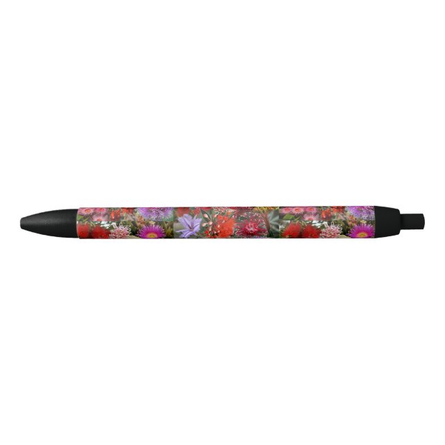 Caneta Preta Flores Selvagens Australianas (Frente)