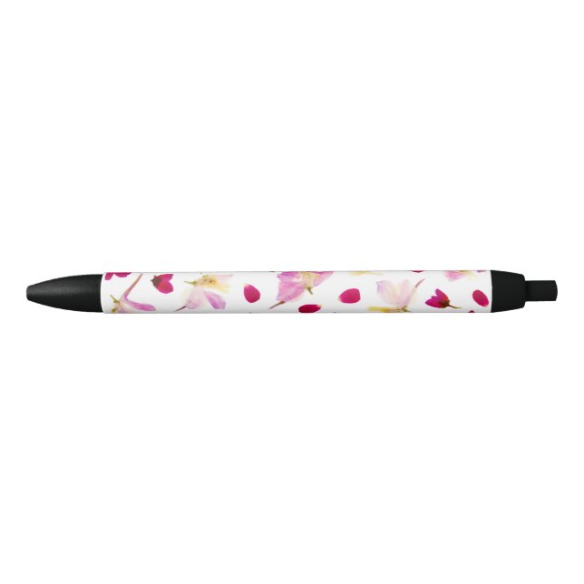 Caneta Preta Flores Selvagens primavera Botânicas Blossomas Pet (Frente)